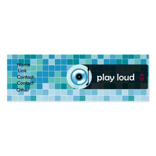 PlayLoud Profile Card Business Card (front side)