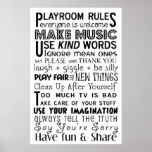 Playroom Rules Posters