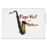Plays Well Saxophone Card