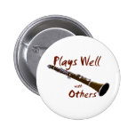 Plays Well with Others Clarinet Pinback Button