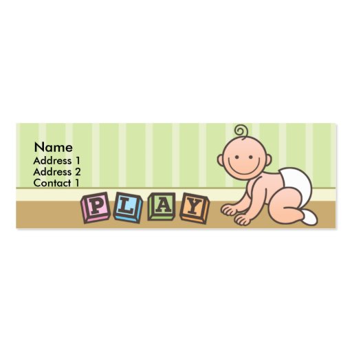 Playtime Baby Skinny Profile Cards Business Cards (front side)