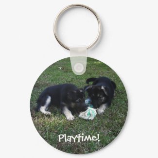 Playtime! German Shepherd Puppy Keychain keychain