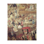 Plaza Mayor in Mexico, detail of the Market Stretched Canvas Print