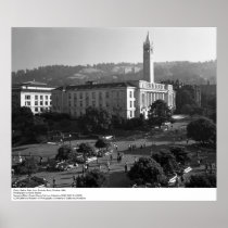Plaza, Sather Gate from Dwinelle Roof, 1966 Posters