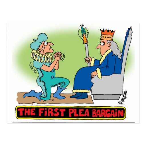PLEA BARGAIN CARTOON POSTCARD | Zazzle
