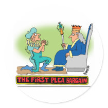 PLEA BARGAIN CARTOON stickers by lawyer_gifts PLEA BARGAIN CARTOON stickers