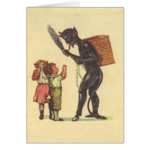 Pleading With Krampus Greeting Card