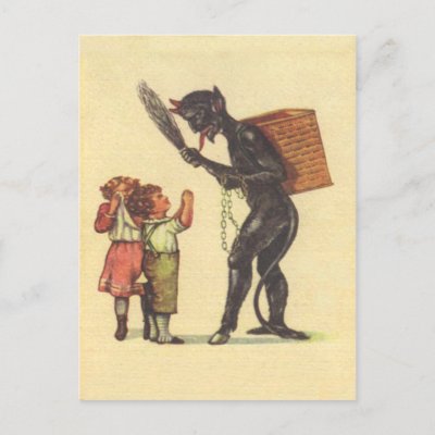 Pleading With Krampus Postcards