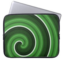 Pleasant Abstract Green Spirals Computer Sleeves