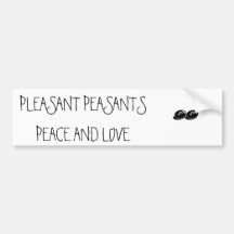 PLEASANT PEASANTSPEACE AND LOVE, PP BUMPER STICKER