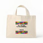 Please Call Autism ID Tag Canvas Bags