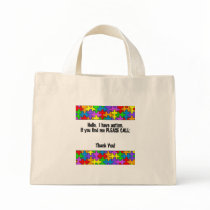 Please Call Autism ID Tag Canvas Bags