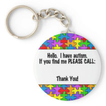 Please Call Autism ID Tag Keychain