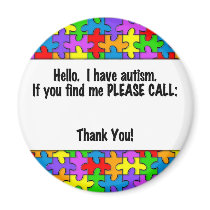 Please Call Autism ID Tag Magnets