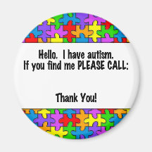 Please Call Autism ID Tag Magnets