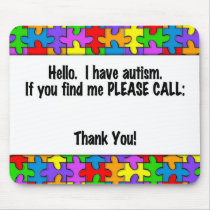 Please Call Autism ID Tag Mouse Pads
