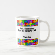 Please Call Autism ID Tag Mugs