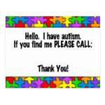 Please Call Autism ID Tag Post Cards Please Call Autism ID Tag Post Cards