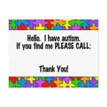 Please Call Autism ID Tag Post Cards