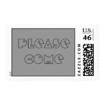 PLEASE COME Gray/Black Stamp by bonnievoyage PLEASE COME Gray/Black Stamp
