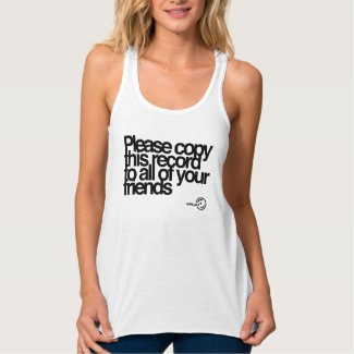 Please Copy This Record (White) Flowy Racerback Tank Top
