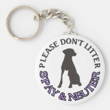PLEASE DON'T LITTER, SPAY & NEUTER - DOG, CAT, PET KEYCHAIN