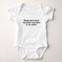 Please don't touch my hands I put them in my mo... t-shirts by fussypotato Please don't touch my hands I put them in my mo... t-shirts