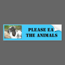 Please eat the animals bumper stickers
