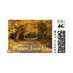 Please Join Us Fall Wedding Autumn Invitation Postage Stamp