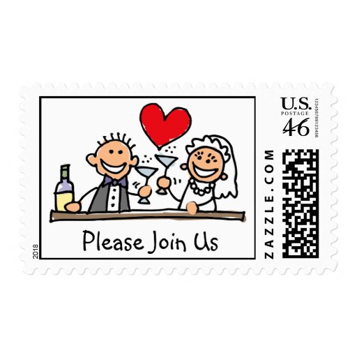 Please Join Us wedding stamps