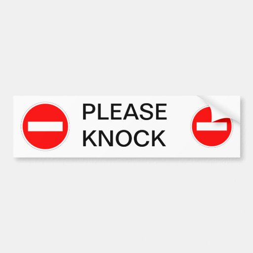 Please Knock Sign Bumper Sticker