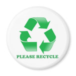 Please Recycle. Recycling Awareness. Go Green. Magnet