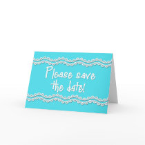 Please Save the Date Aqua Cards