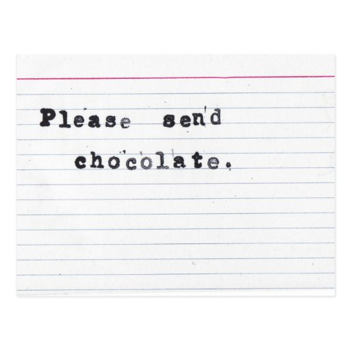 Please Send Chocolate Postcard Zazzle