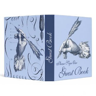 Please Sign Our Guest Book - Hand with Quill Pen binder