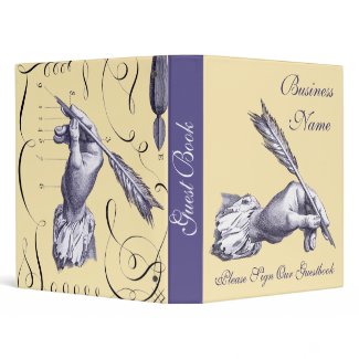 Please Sign our Guestbook - Quill Pen in Hand binder