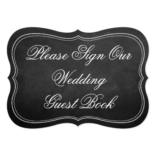 Please Sign Our Wedding Guest Book Chalkboard Sign Card