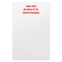 Please State The Nature Of The Financial Emergency stationery by FunnyFloridian Please State The Nature Of The Financial Emergency stationery