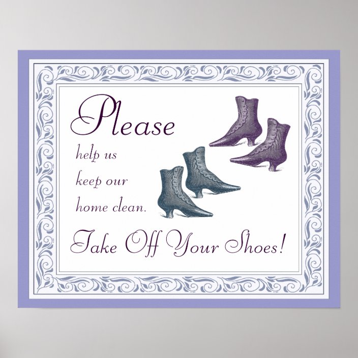 Please Take Off Your Shoes Poster Zazzle