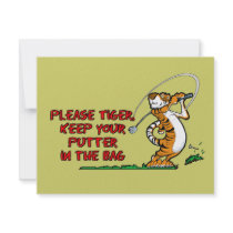 Please Tiger, Keep Your Putter In The Bag Personalized Invites