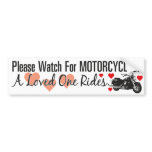 Please Watch For Motorcycles - Cruiser Bumper Sticker
