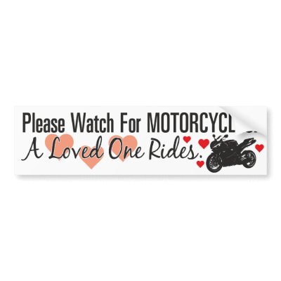 Please Watch For Motorcycles - Sportbike Bumper Stickers