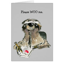 Please Woo Me Cartoon Sloth Card