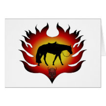 Pleasure Horse n Flames Card