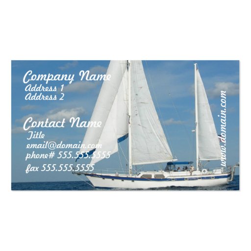 Pleasure Sailing Business Cards (front side)