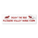Pleasure Valley Horse Farm bumper sticker bumper stickers