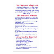 Pledge of Allegiance/ National Anthem/ America Business Cards