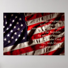 Pledge Of Allegiance Print - Great for hanging in a classroom, conference room, or office.