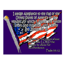 Pledge of Allegiance Psalm 33:12 Post Card