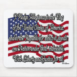 Pledge of Allegiance with US Flag Mousepad